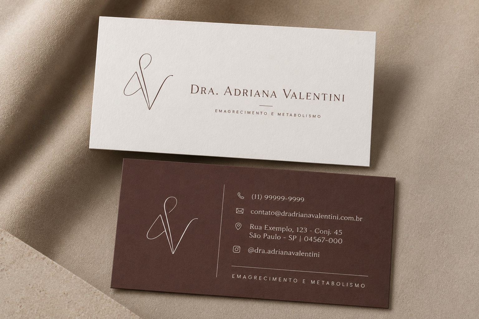Cartão de visitas frente e verso
