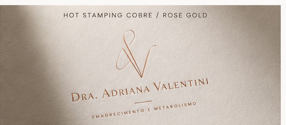 Logotipo aplicado em hot stamping cobre